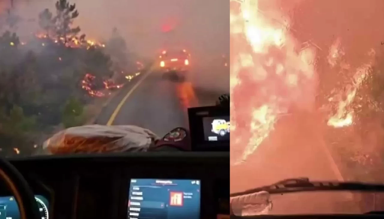 Alev çemberinin içinden geçtiler: Nefes kesen o anlar kamerada