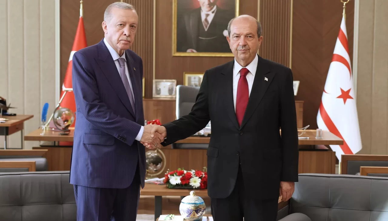 Cumhurbaşkanı Erdoğan, KKTC Cumhurbaşkanı Tatar ile bir araya geldi