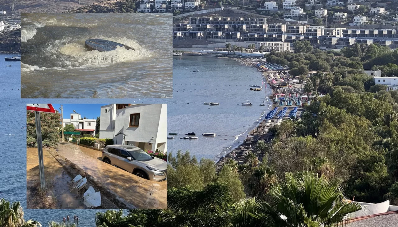 Bodrum'da içme suyu isale hattı patladı: Tonlarca su sokağa taştı