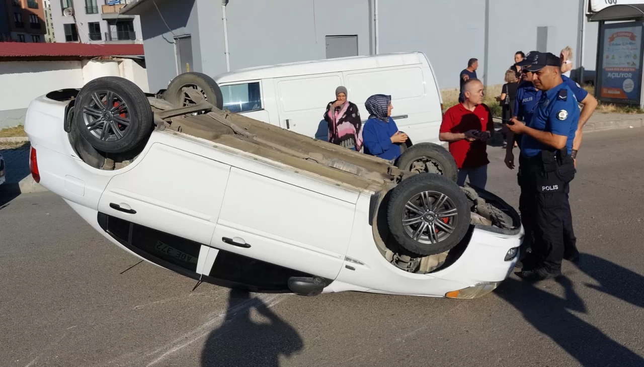 Samsun'da otomobil takla attı: 1 yaralı