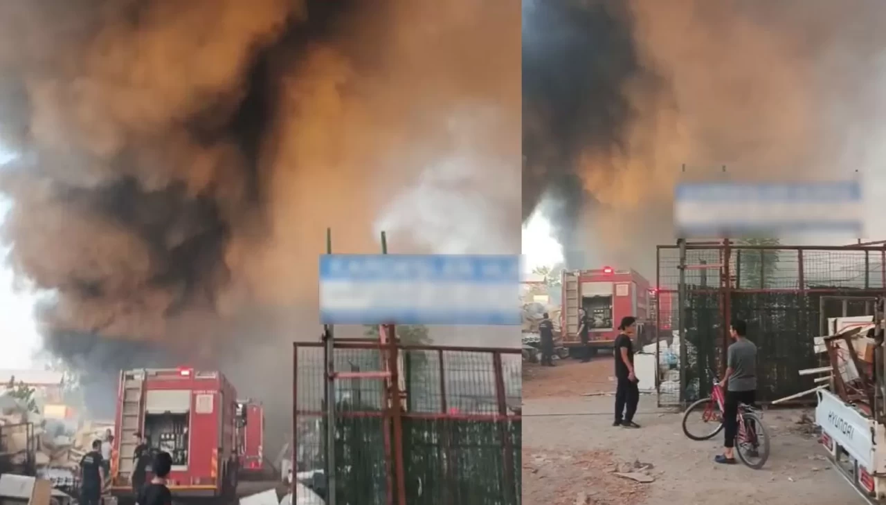 Bursa’da geri dönüşüm tesisinde yangın: Gökyüzünü siyah dumanlar kapladı