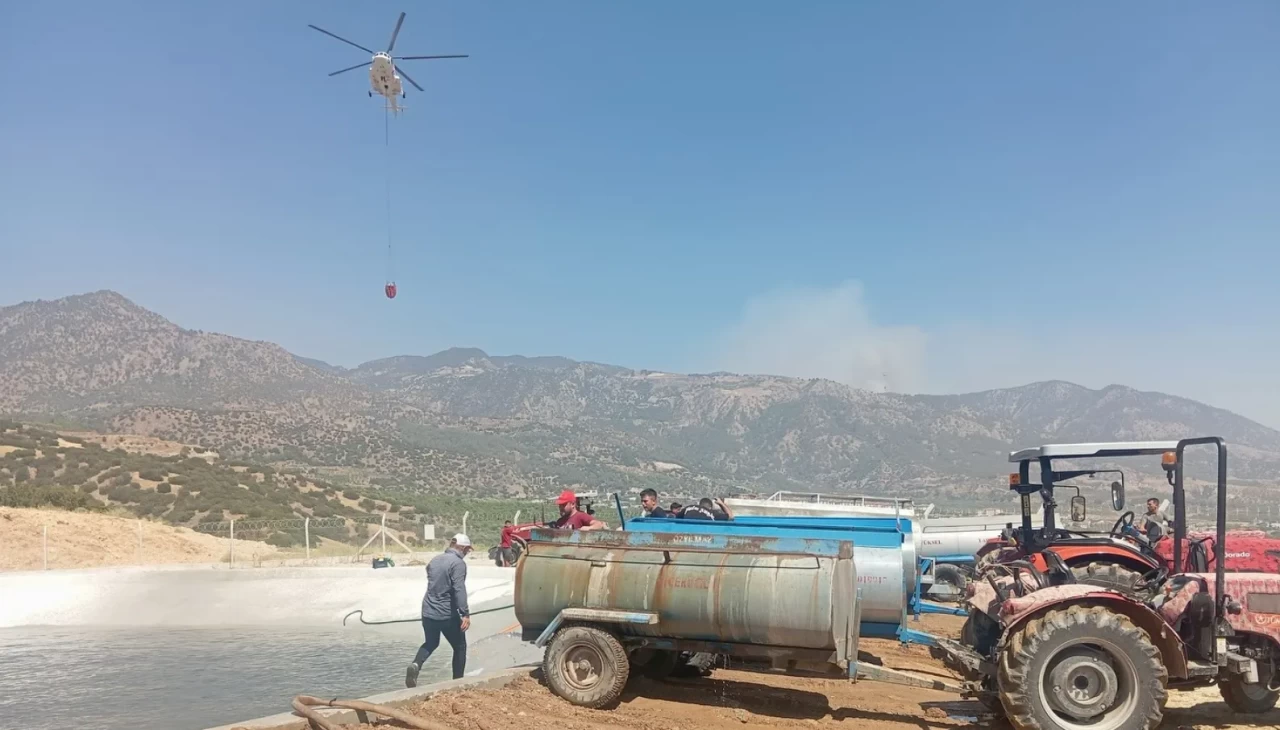 Vatandaşlar yangın için seferber oldular