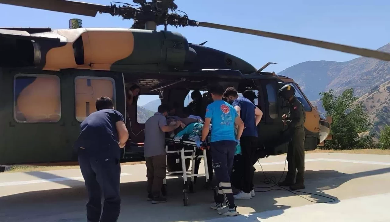 Askeri helikopter hamile kadın için havalandı