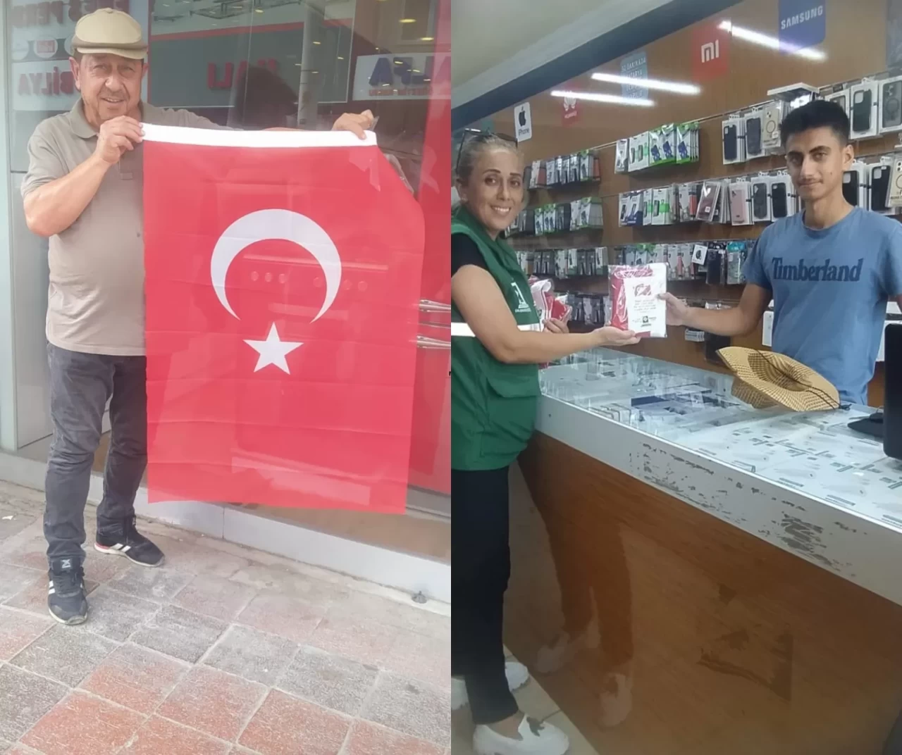 Osmaniye Belediyesi 30 Ağustos Zafer Bayramı etkinlikleri kapsamında esnafa Türk bayrağı dağıttı