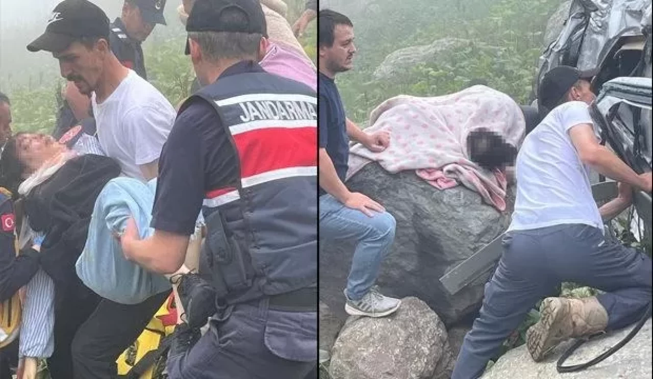 Trabzon'da korkunç olay! Turistleri taşıyan minibüs dere yatağına uçtu: Ölü ve yaralılar var