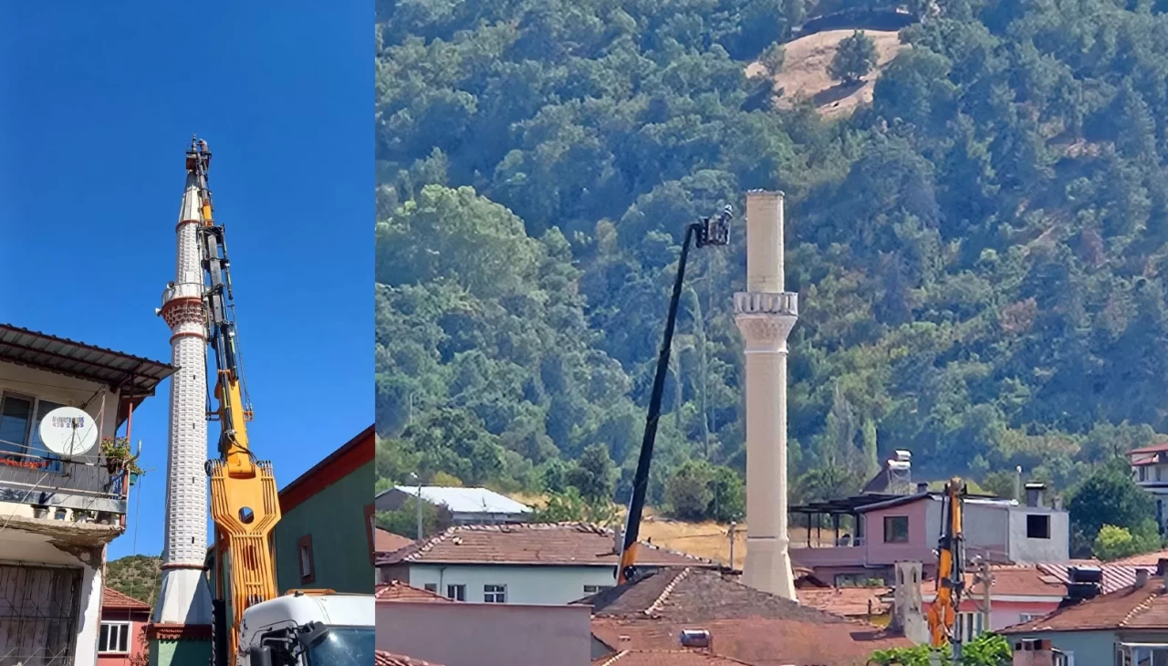 Sındırgı'da depremde cami ve minareler ağır hasar aldı
