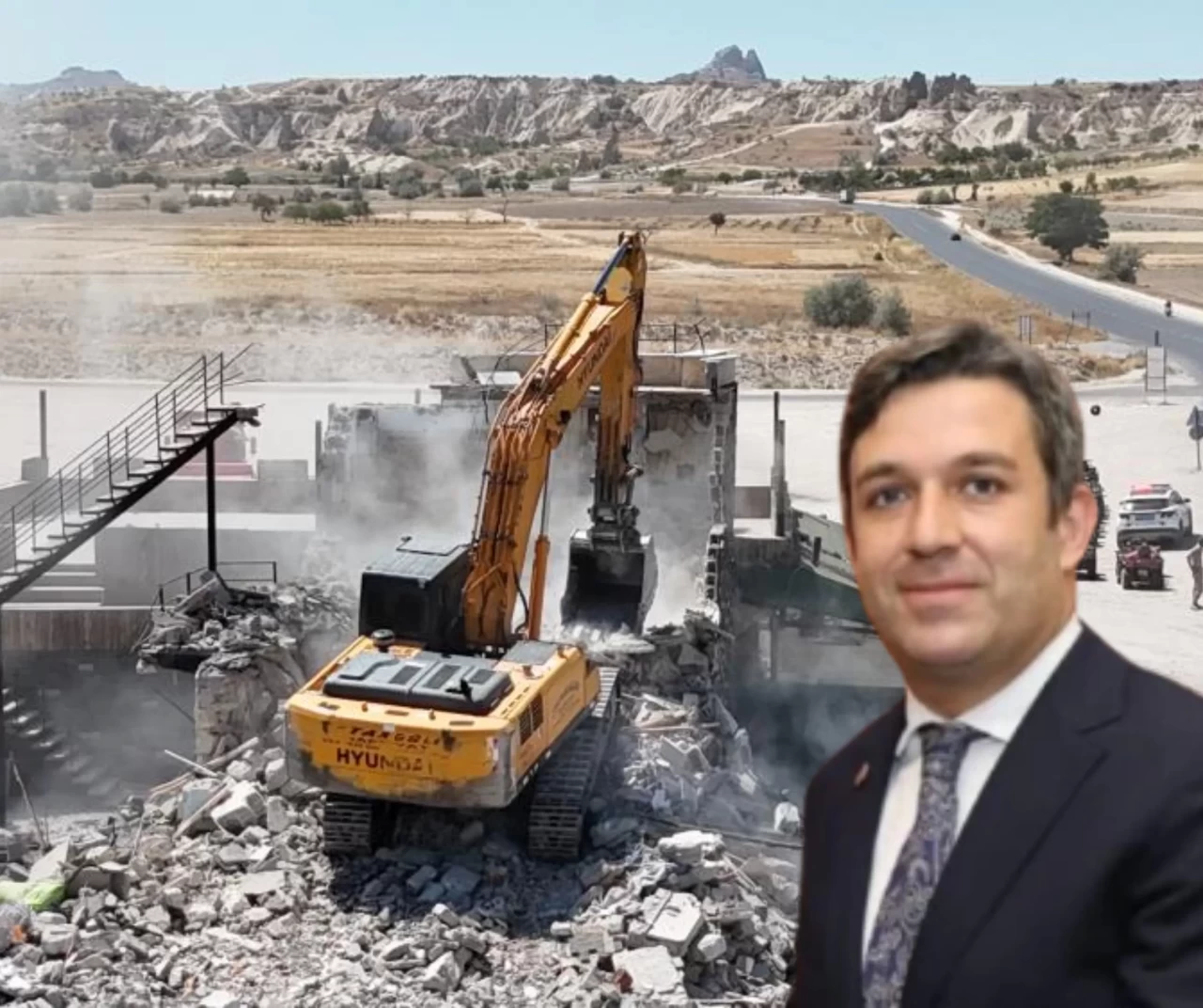 Kapadokya’da kaçak otel ve restoran yıkıldı