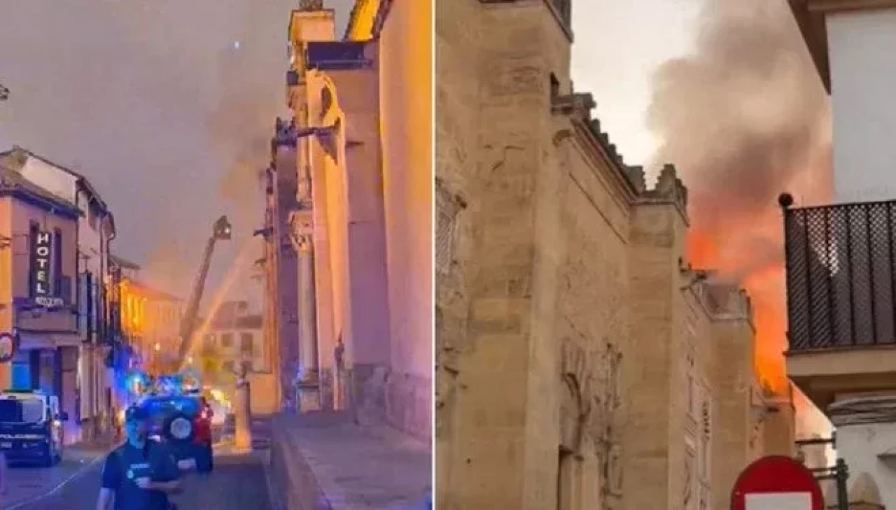 Avrupa'daki en ihtişamlı camide yangın