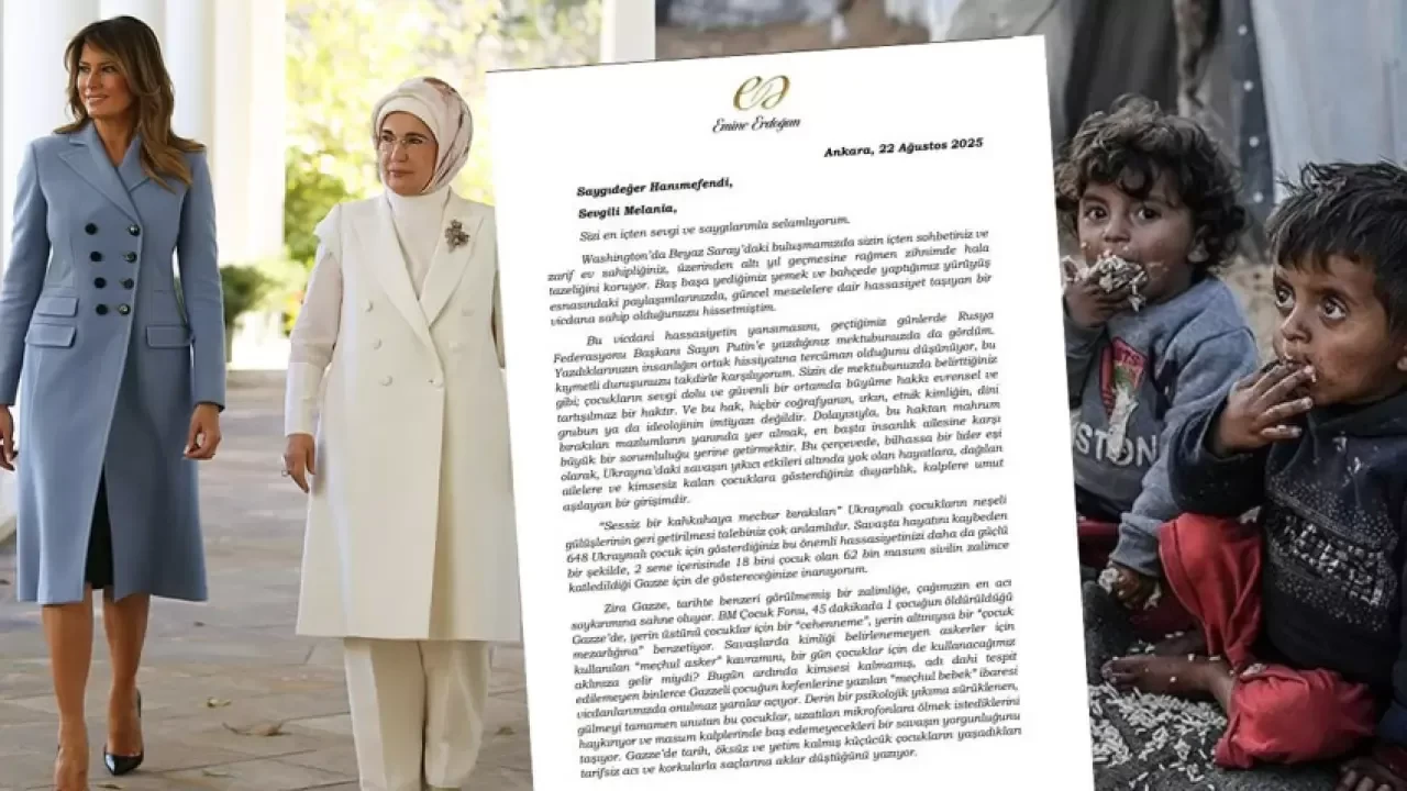 Emine Erdoğan'ın Melania Trump'a gönderdiği Gazze mektubu dünya basınında geniş yer buldu