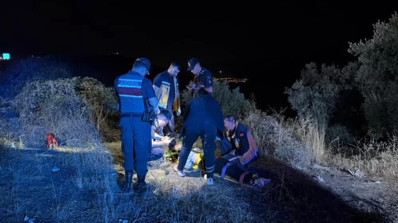 Bursa’da feci kaza! Motosiklet şarampole yuvarlandı
