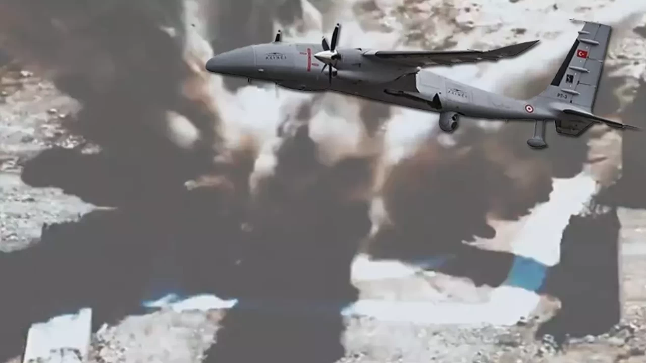 Bayraktar AKINCI'dan, yerli mühimmat ile hedefe tam isabet