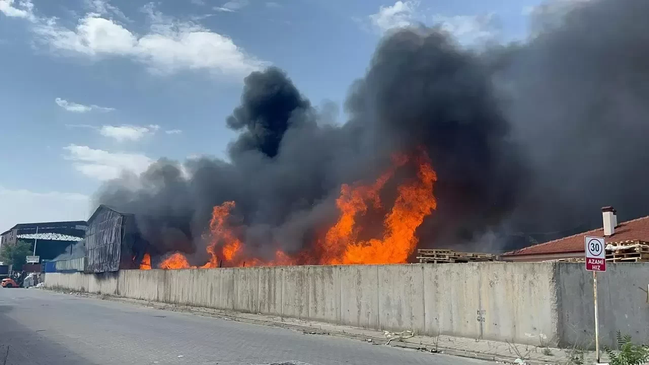 Eskişehir'de geri dönüşüm tesisinde yangın: Gökyüzü dumanla kaplandı