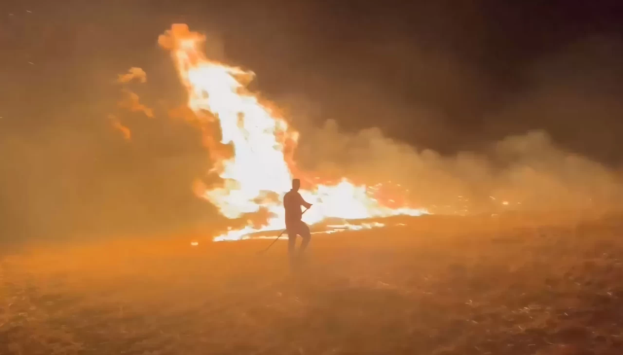 Elazığ'da korkutan arazi yangını