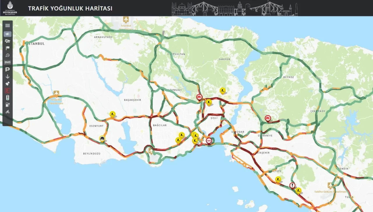 İstanbul'da akşam trafiği felç! Yoğunluk yüzde 74'e ulaştı!