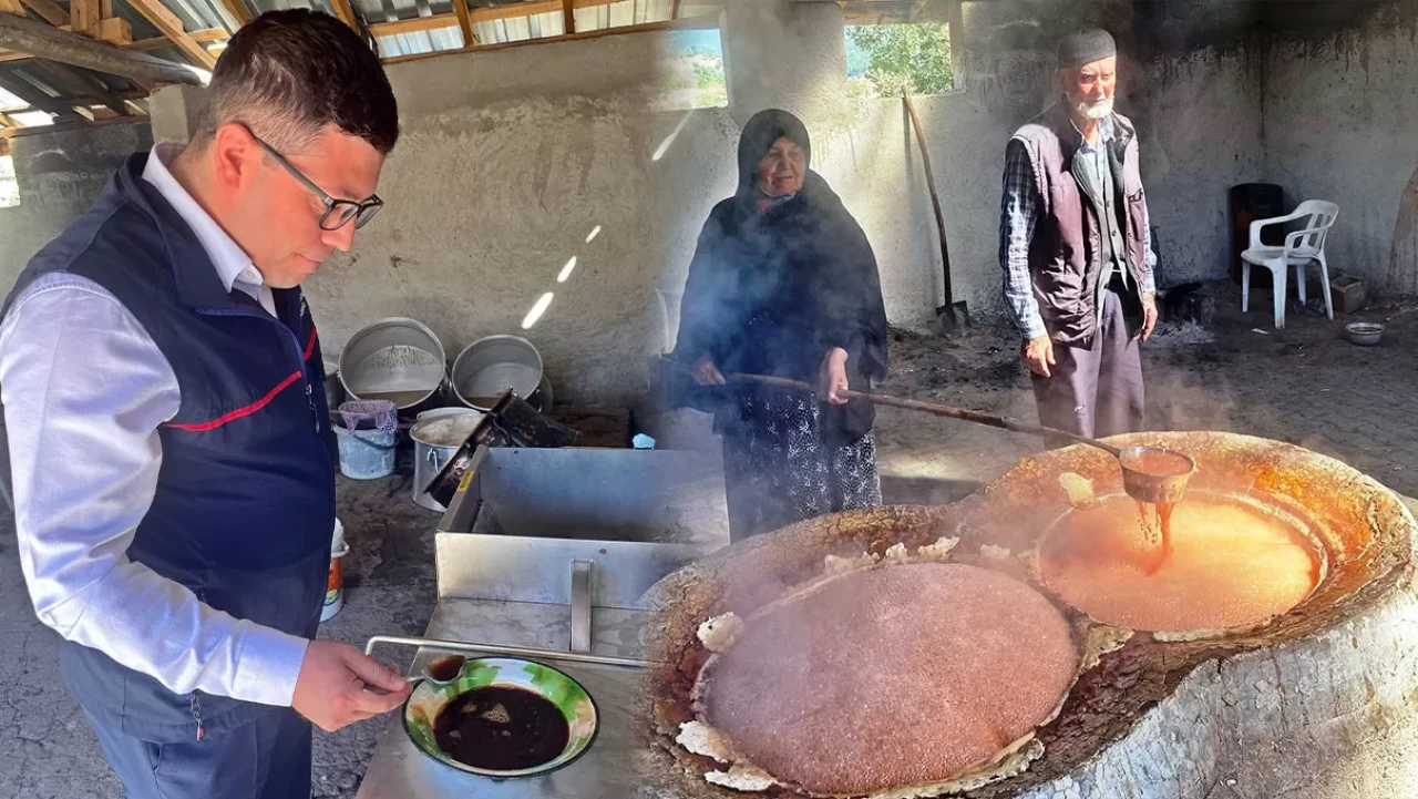 Emet Yağcık köyünde yöresel ve organik pekmez üretim evinde inceleme