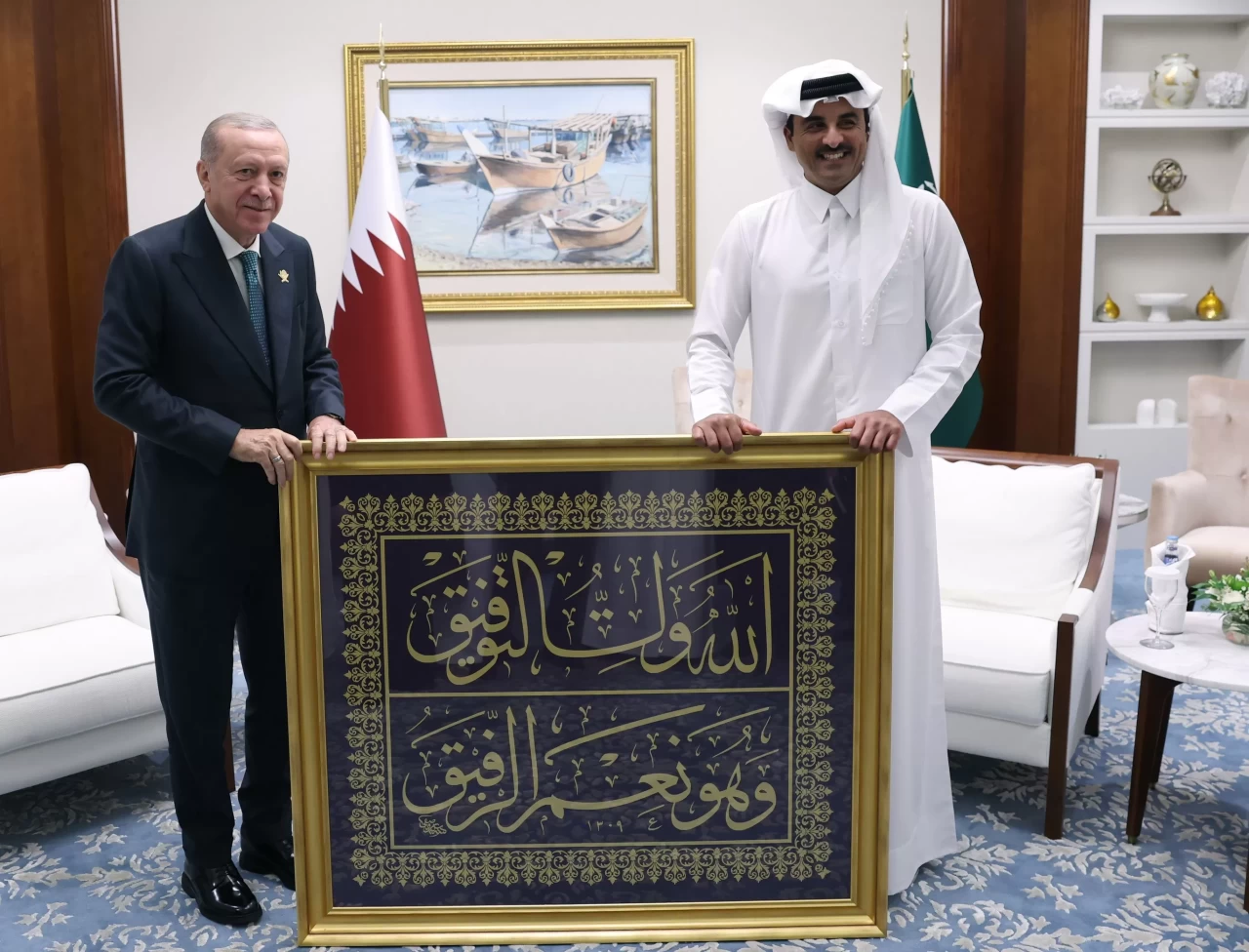 Cumhurbaşkanı Erdoğan, Katar Emiri El Sani ile görüştü