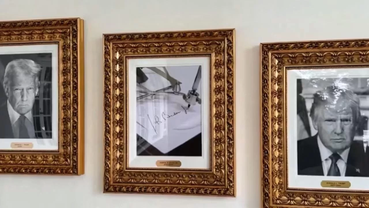 Trump, Beyaz Saray'da Biden portresini dolma kalemle değiştirdi