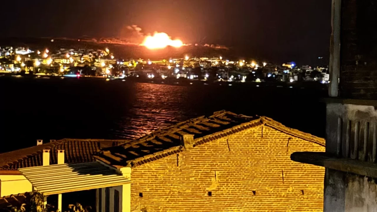 Cunda Adası’nda korkutan makilik yangını