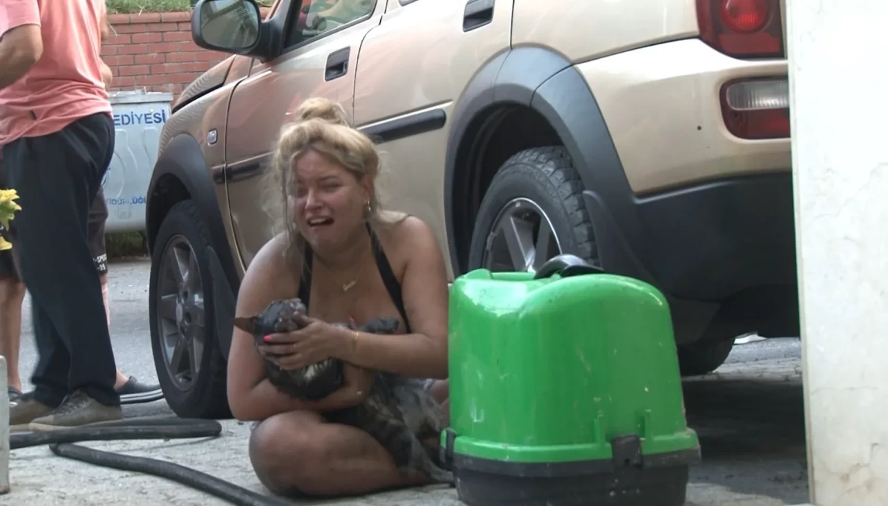 Ataşehir'de yangın paniği: Hayvanlarını kurtarmak için alevlerin arasına girdi