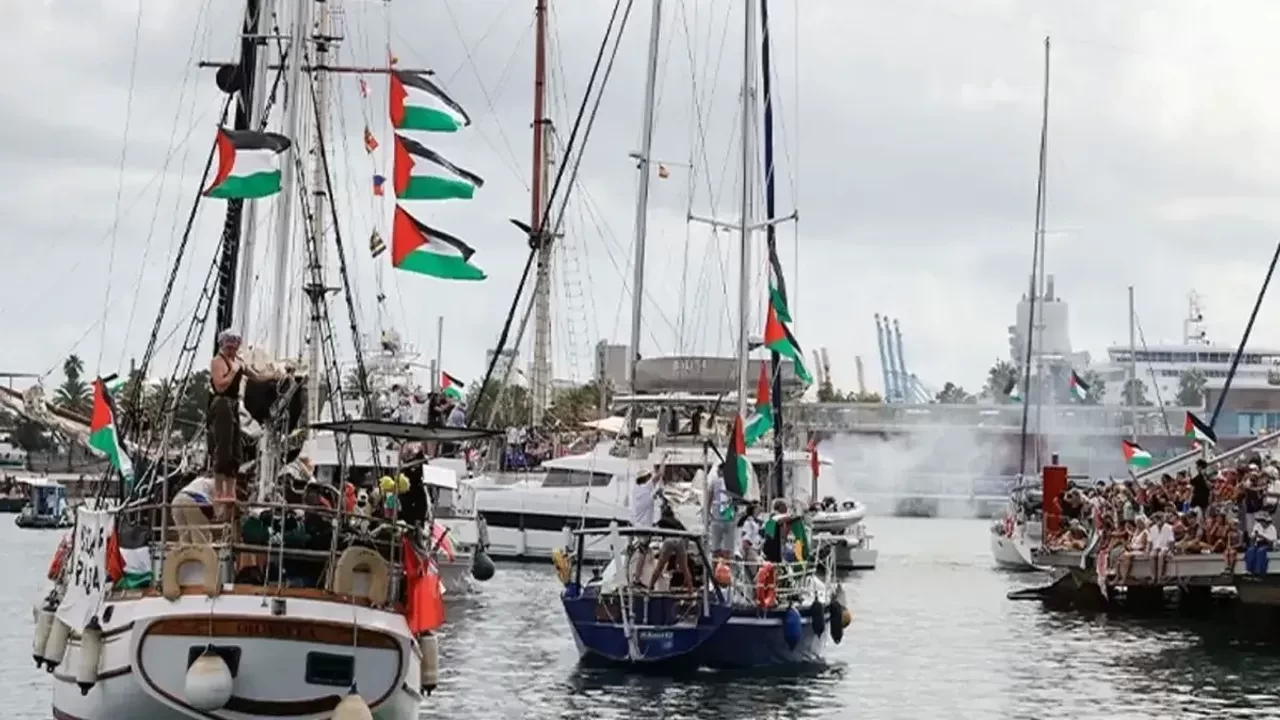Küresel Sumud Filosu'nun Gazze'ye ulaşmasına 175 deniz mili kaldı
