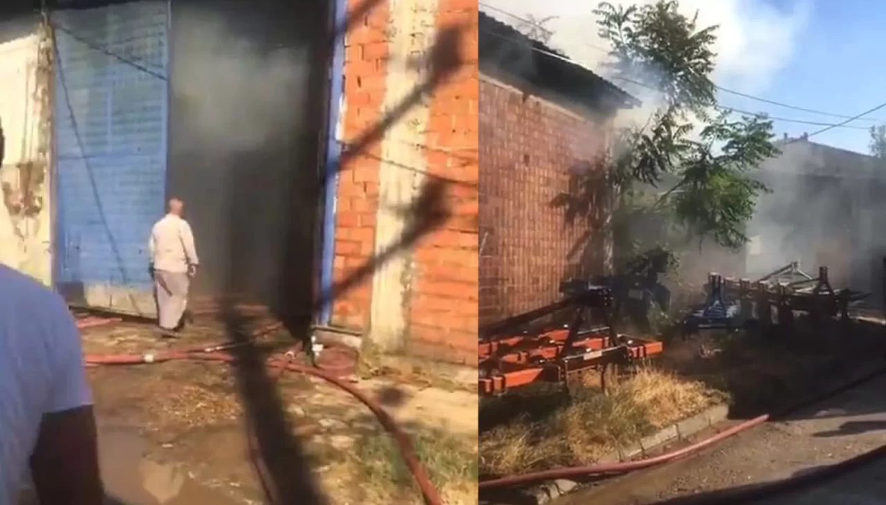 Hayvan çiftliğinde yangın çıktı: 1 kişi hastaneye kaldırıldı