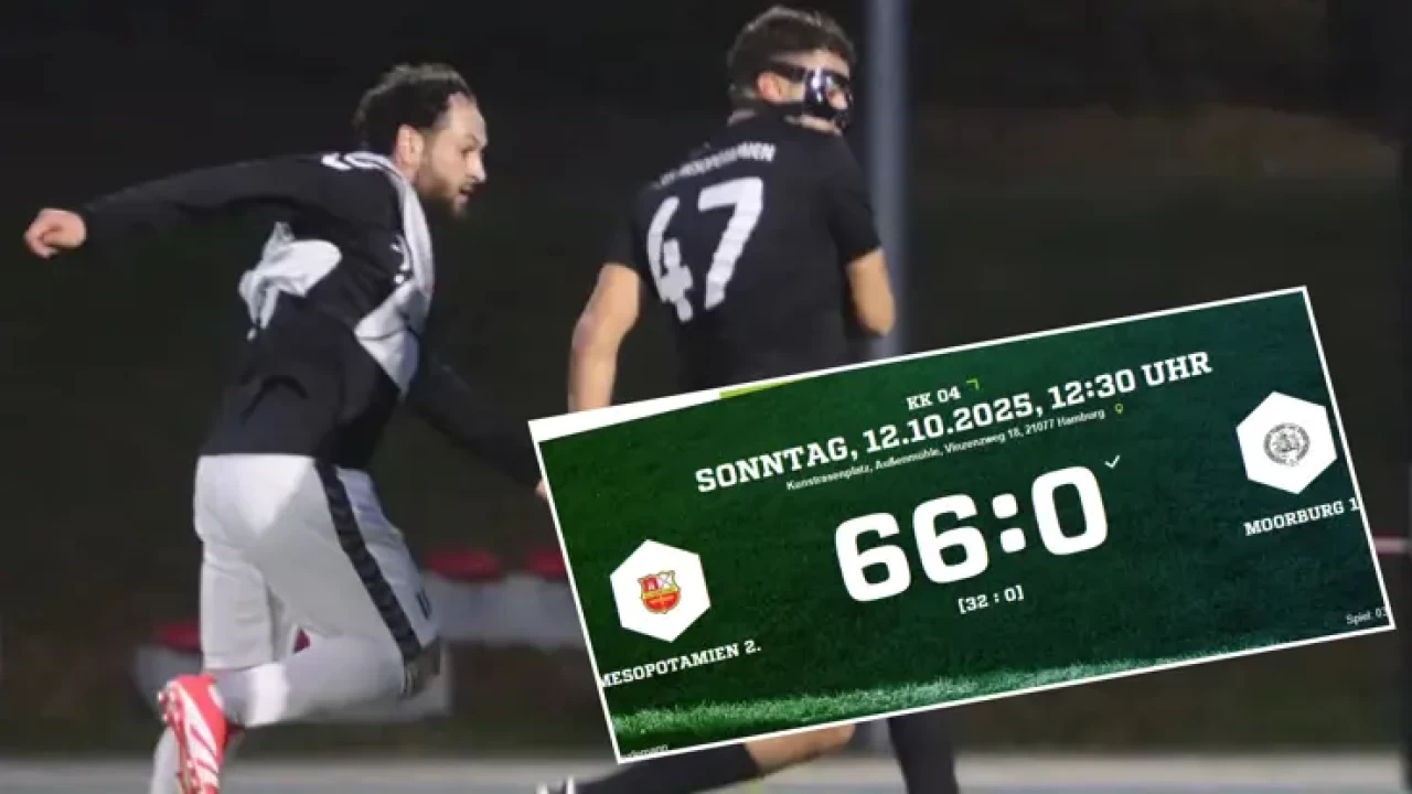 Almanya’da 9. Lig maçında tarihi skor: Mesopotamien 2, Moorburg’u 66-0 yendi