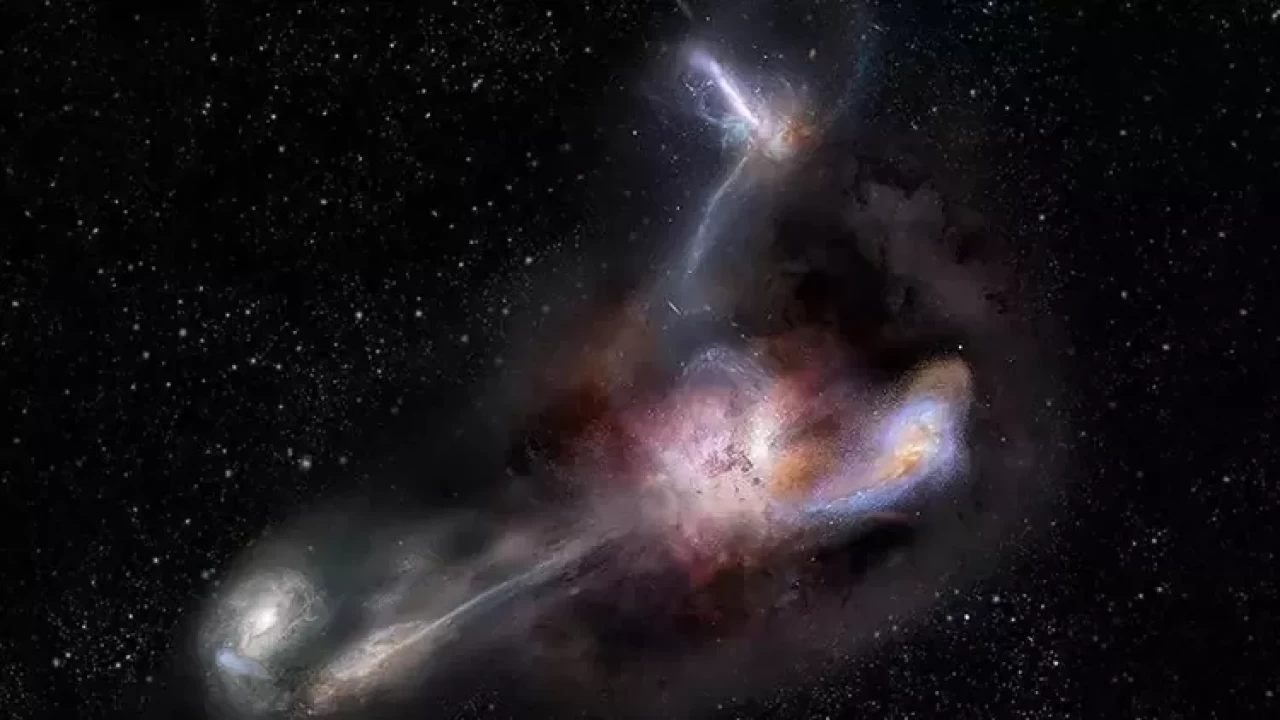 Evrende bir ilk: Üç süper karadeliğin aynı anda parladığı galaksi birleşmesi keşfedildi