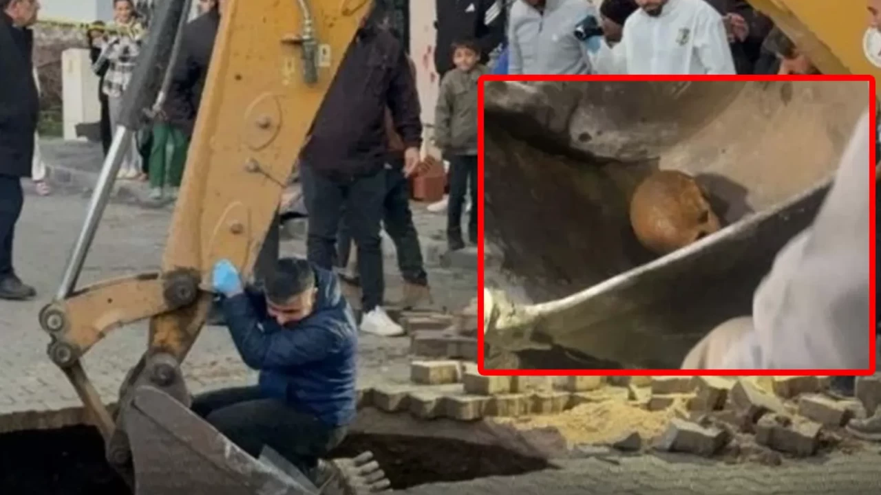 Manisa’da kan donduran olay! Yağmur sonrası çöken yolda insan kafatası ve kemikler bulundu