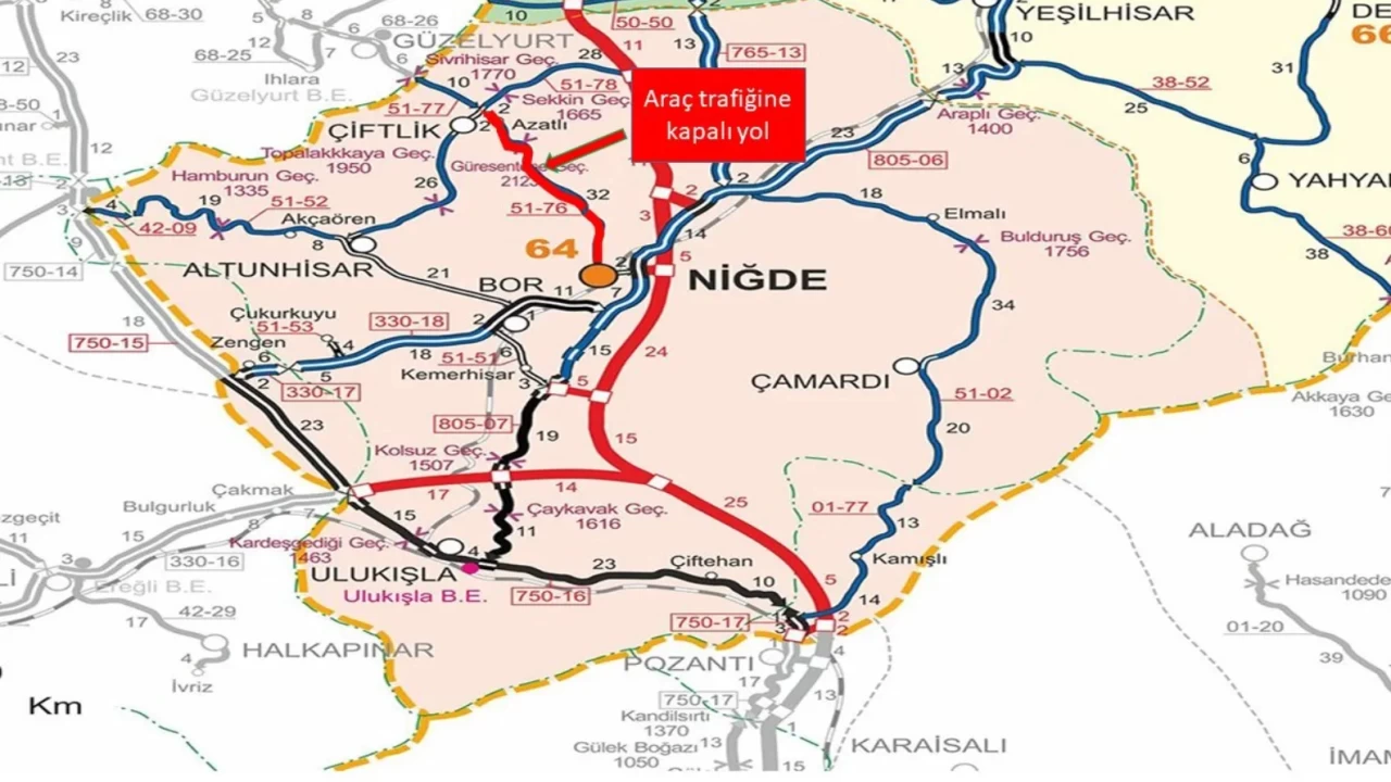 Niğde’de kar ve tipi nedeniyle bazı yollar trafiğe kapatıldı