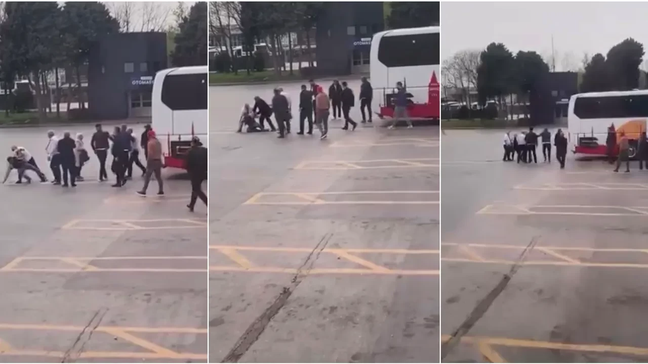 Otobüs terminalinde tekme tokat kavga! Yolcu ve şoför birbirine girdi