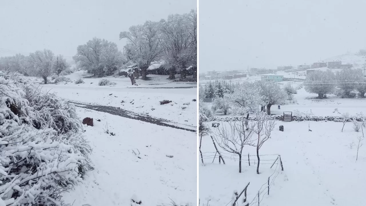 Kayseri'de bahar ortasında kar sürprizi: Mahalle beyaza büründü