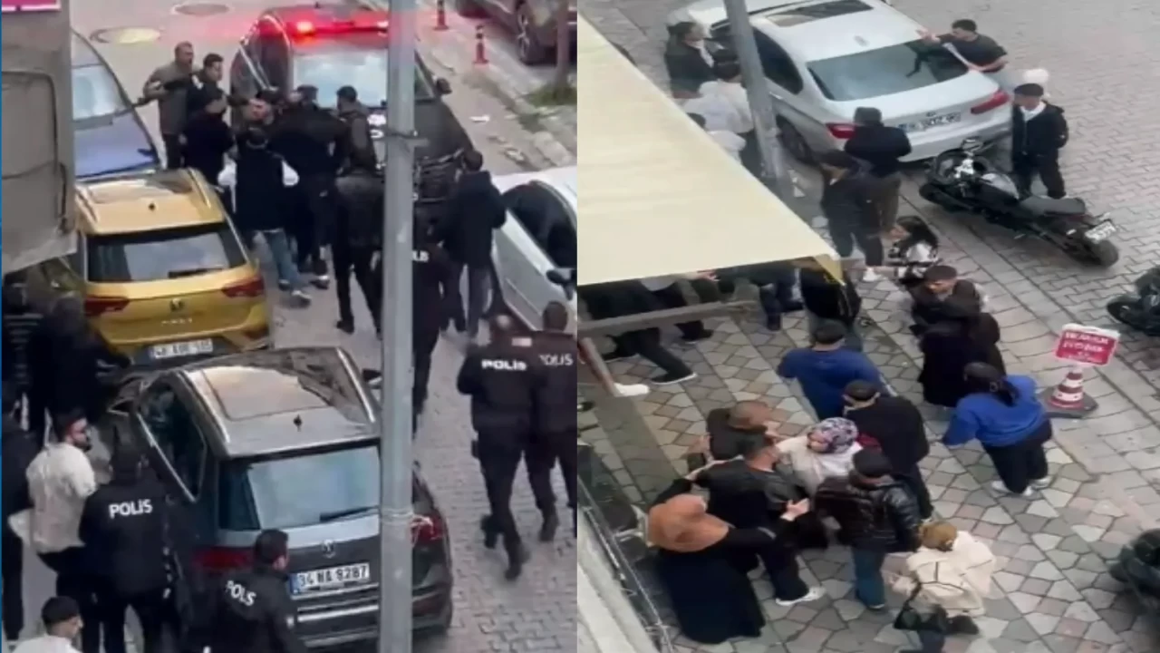 Sultangazi'de sokak ortasında meydan savaşı! Polis iki grubun kavgasını güçlükle ayırdı