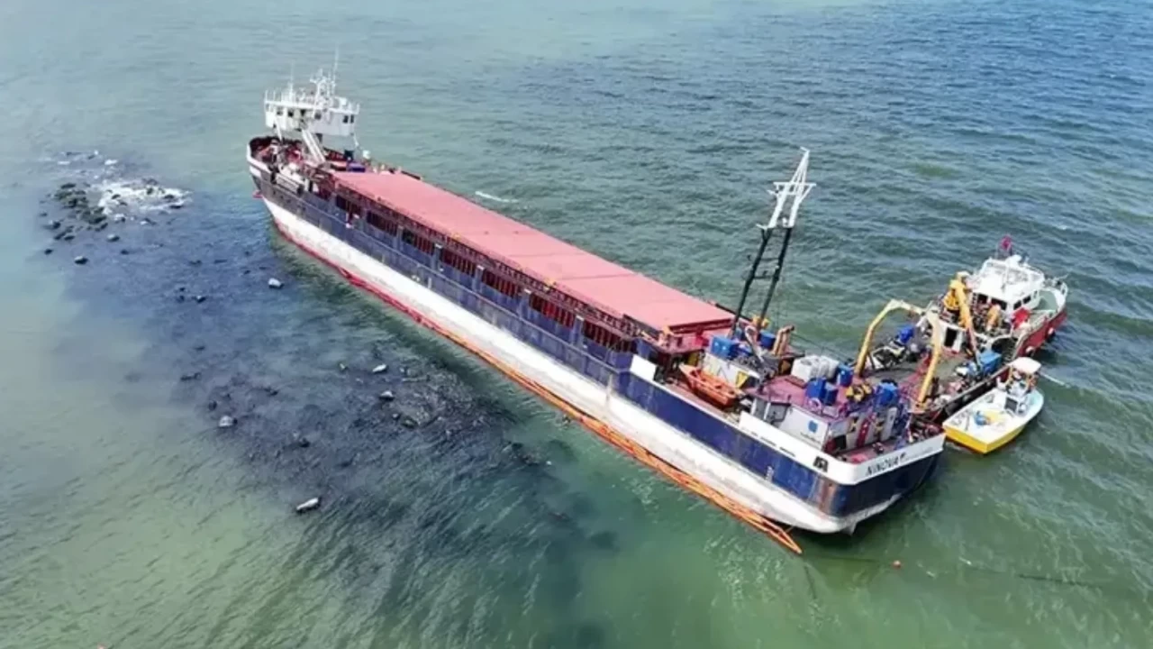 Karasu sahilinde aylardır bekleyen 'Ninova' gemisinde tahliy