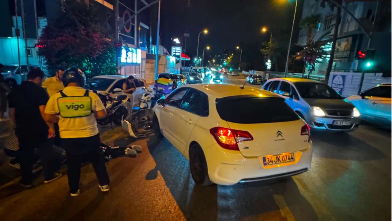 Kartal'daki motosiklet kazası kask kamerasında
