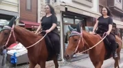 Edirne sokaklarında atıyla caddeleri fethetti