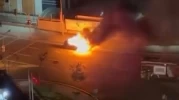 Kağıthane'de seyir halindeki cip alev alev yandı!