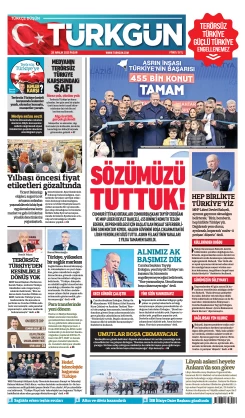 Türkgün Gazetesi 28 Aralık 2025