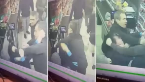 Kasiyere yumruk atıp başını kasaya vurdu