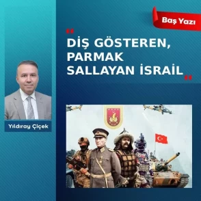 Diş gösteren, parmak sallayan İsrail