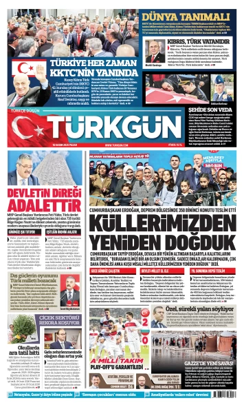 Türkgün Gazetesi 16 Kasım 2025