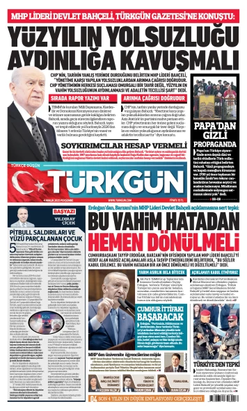 Türkgün Gazetesi 4 Aralık 2025