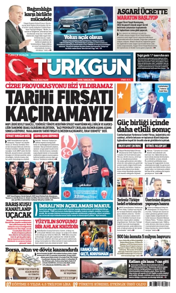 Türkgün Gazetesi 7 Aralık 2025