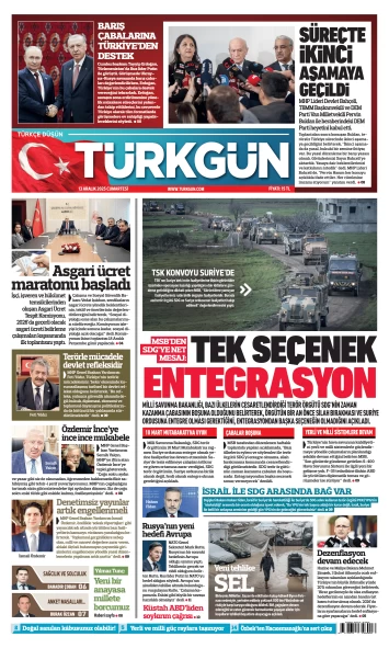 Türkgün Gazetesi 13 Aralık 2025