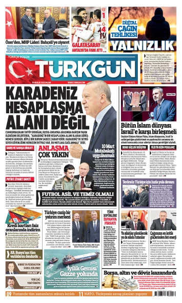 Türkgün Gazetesi 14 Aralık 2025