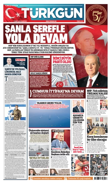 Türkgün Gazetesi 9 Şubat 2026