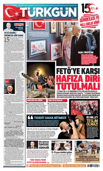 Türkgün Gazetesi 15 Temmuz 2026