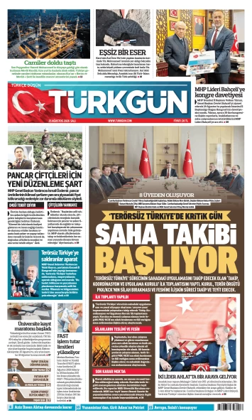 Türkgün Gazetesi 25 Ağustos 2026