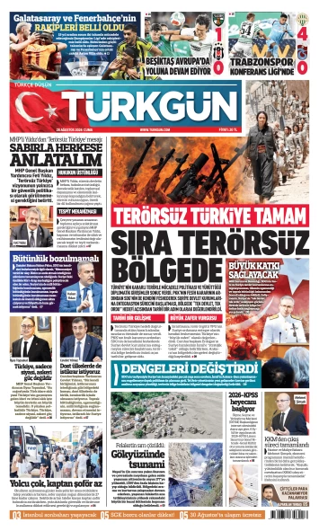Türkgün Gazetesi 28 Ağustos 2026
