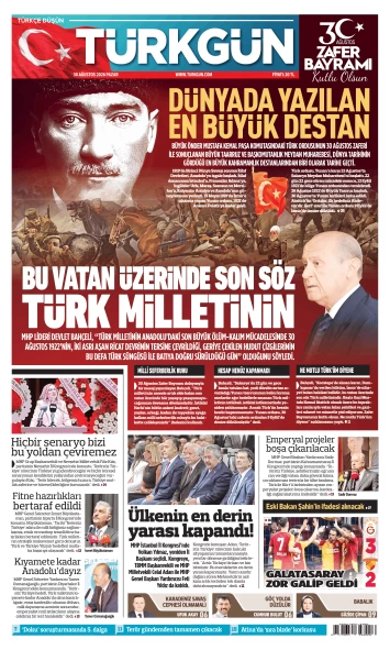 Türkgün Gazetesi 30 Ağustos 2026