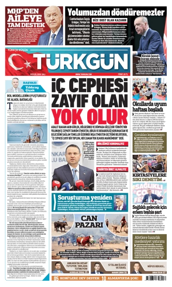 Türkgün Gazetesi 8 Eylül 2026
